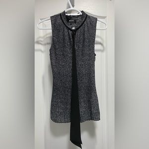 DKNY XS White and Black Checkered Top